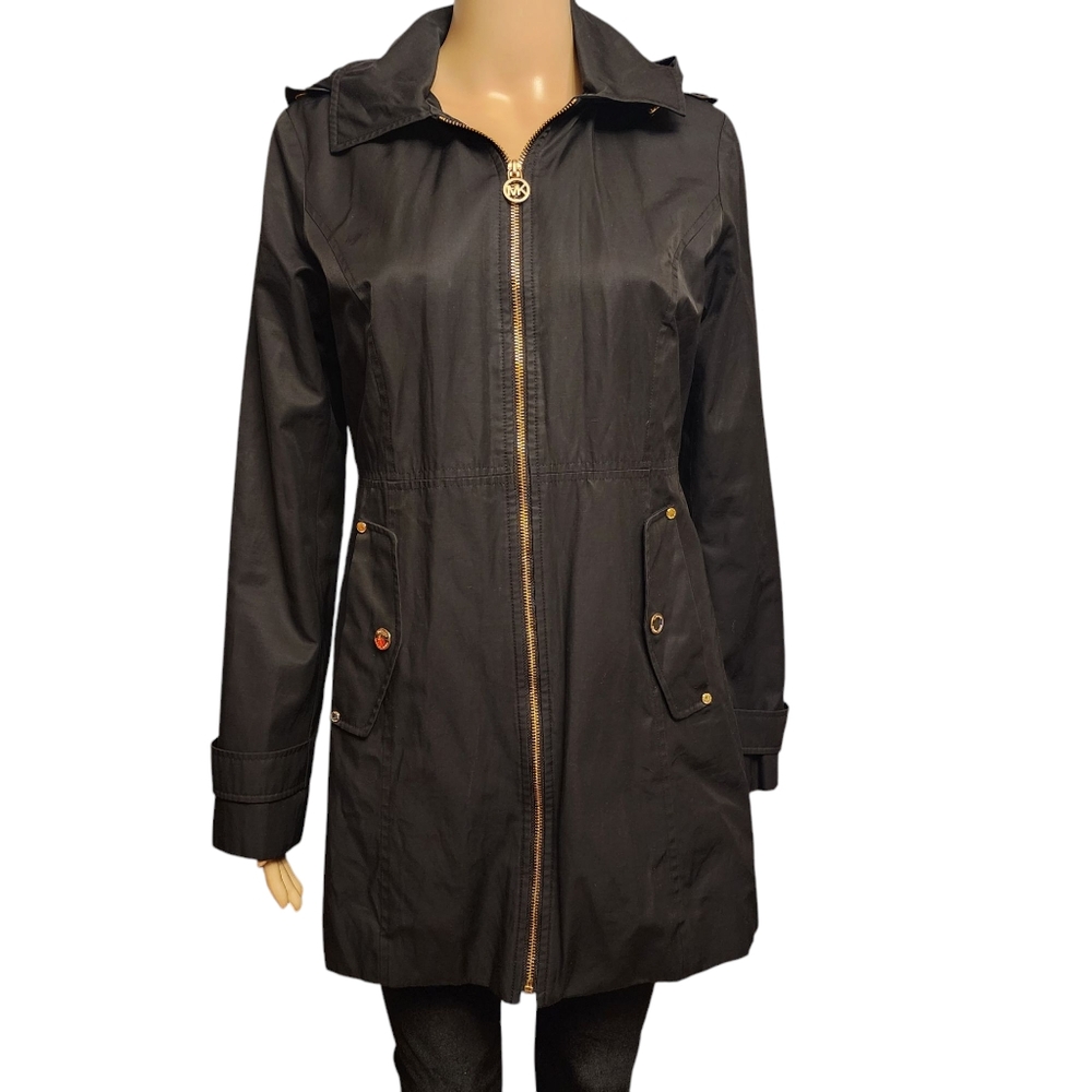 Michael Kors Black Lightweight Hooded Jacket / Raincoat Size S